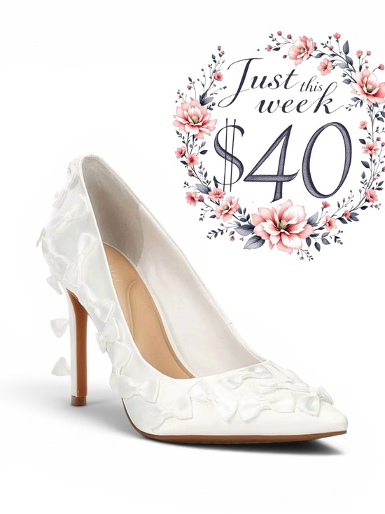 Gianni Bini Shoes - NWT Gianni Bini Bridal Collection Serena Satin Bow Pointed Toe 7